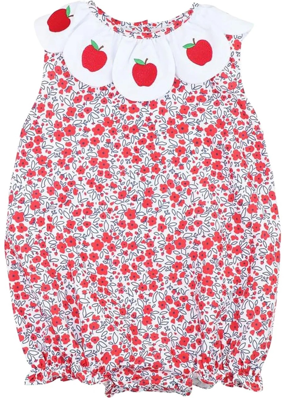 Cecil & Lou- Red Floral Apple Bubble 2T